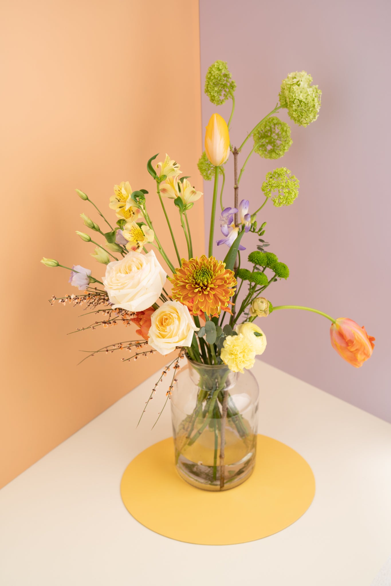 Flora Frisch Blumen Vase orange